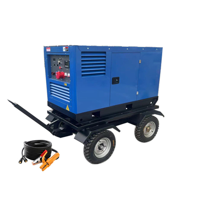 Trolley-Räder 400 Ampere Bogen Mig Gleichstromschweißmaschine 20kva Wechselstromgenerator Dieselgenerator Schweißmaschine 500a