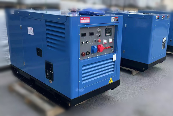 Trolley-Räder 400 Ampere Bogen Mig Gleichstromschweißmaschine 20kva Wechselstromgenerator Dieselgenerator Schweißmaschine 500a