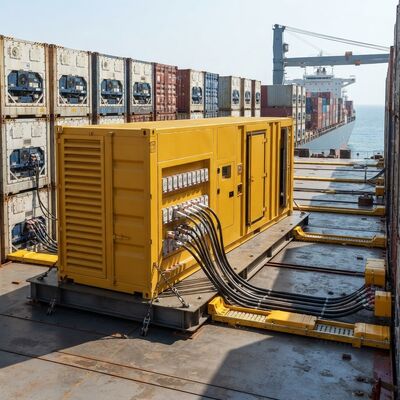 400kw 600kva Stummtyp Reefer Steckdosen Deck Dieselgenerator 60Hz Reefer Behälter Genset Power Pack mit Behältern